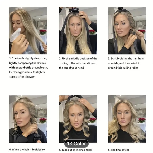 TEMU Sleep-In Hair Roller Set with 2 Hair Ties // Pearl Sponge No Heat Curler - Picture 3 of 7